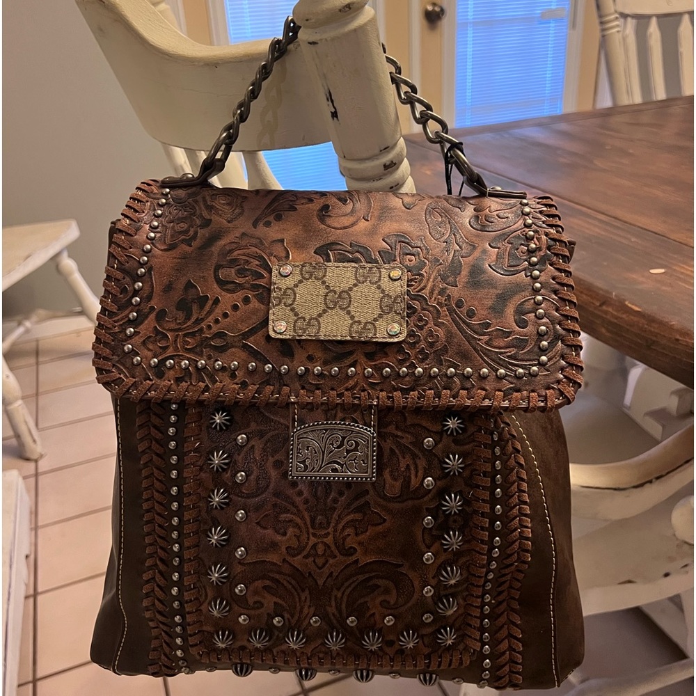 Sandra Ling Leather Tooled Bag